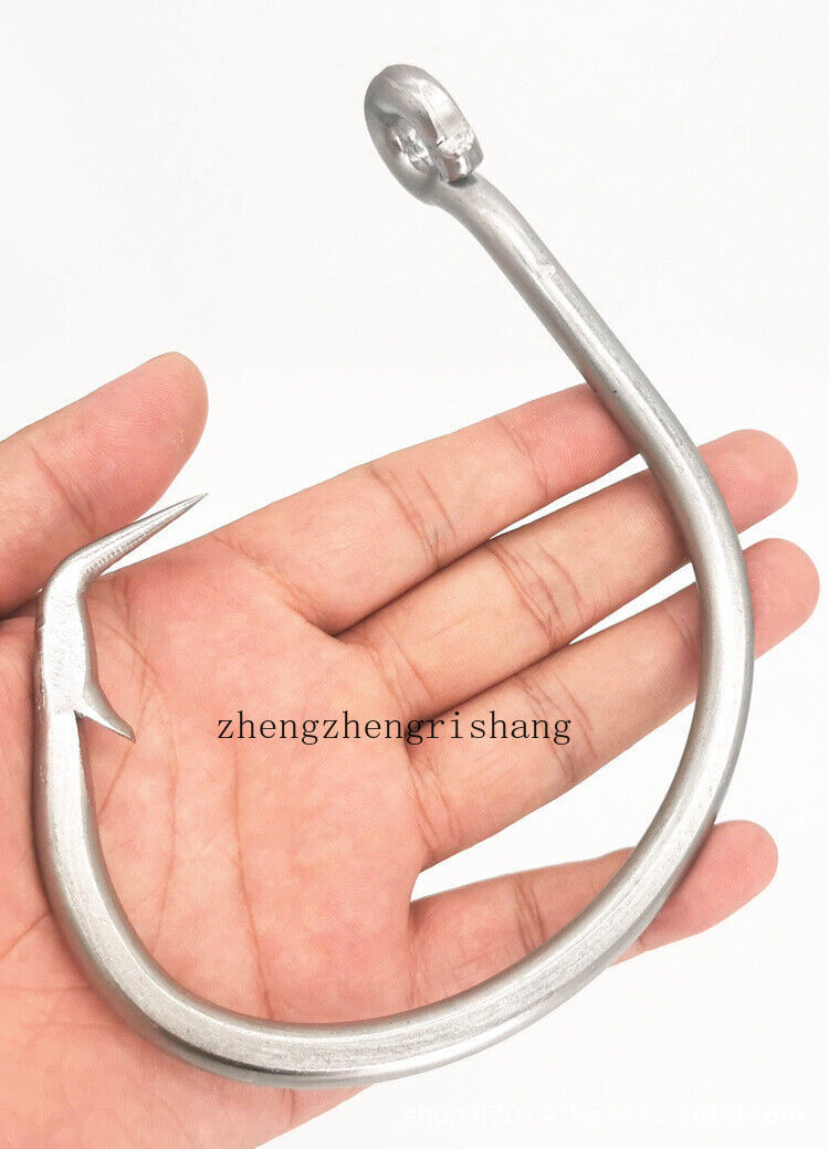 5-Pack 20/0 Stainless Steel Circle Hooks For Shark, Swordfish, Big Catfish - Offset Big Game 5-Pack 20/0 Stainless Steel Circle Hooks For Shark, Swordfish, Big Catfish - Offset Big Game