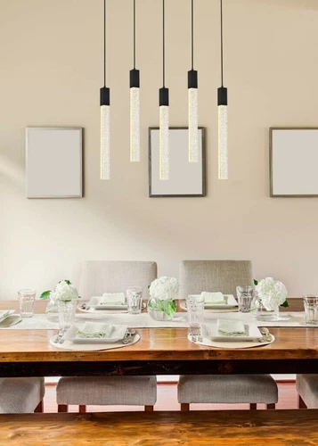Black Dining Room or Kitchen Island Pendant Chandelier Ceiling Light Fixture - Picture 3 of 12
