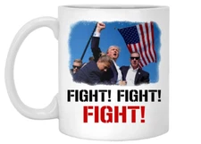 Trump Fist In Air Mug Fight Assassination's Bloody Trump Mug - Donald Trump Mug