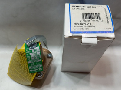 Watts Regulator 3/4 174A-050 Pressure Safety Relief Valve 50PSI 950K BTU 0274513