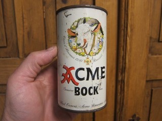 NICE! Ca 1950s Flat Top Acme Bock 12oz Beer Can San Francisco CA California