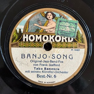 78 rpm RAGTIME TAKE BANESKU "Banjo Song" JAZZ BAND FOX 1924