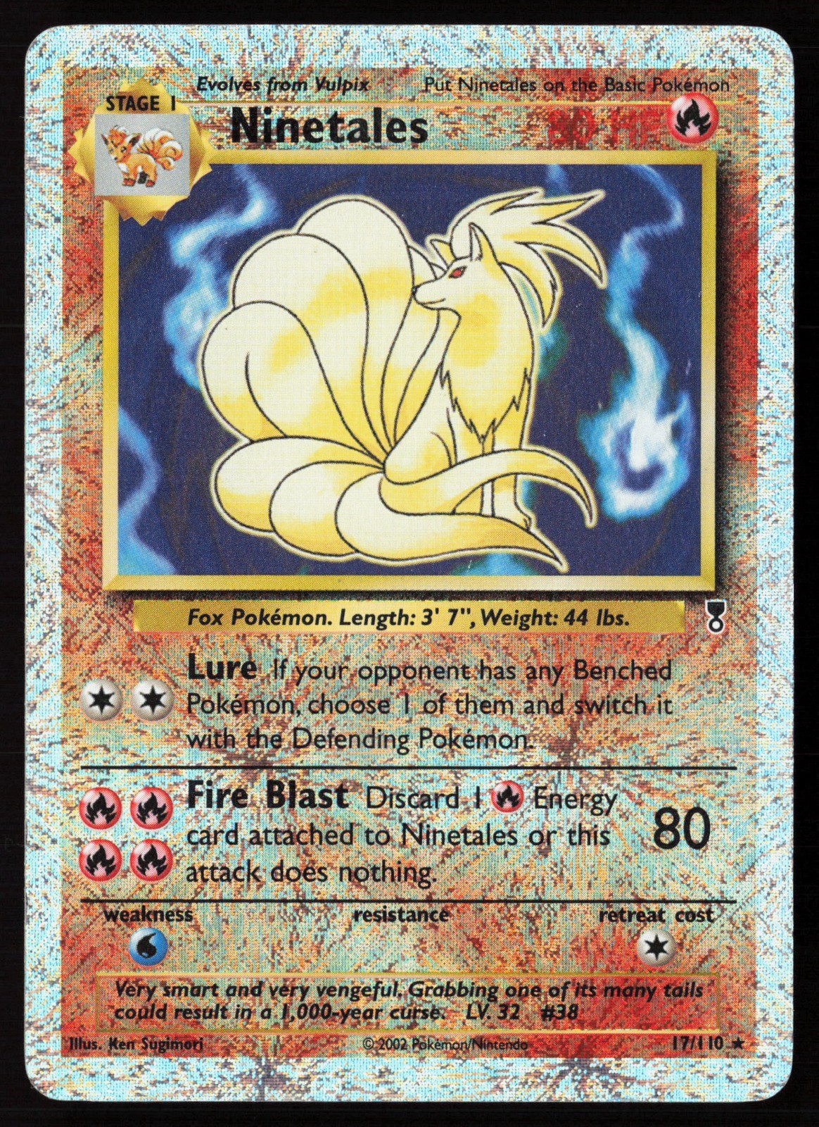 2002 Pokemon Legendary Collection Reverse Holo Foil Ninetales 17/110 LP