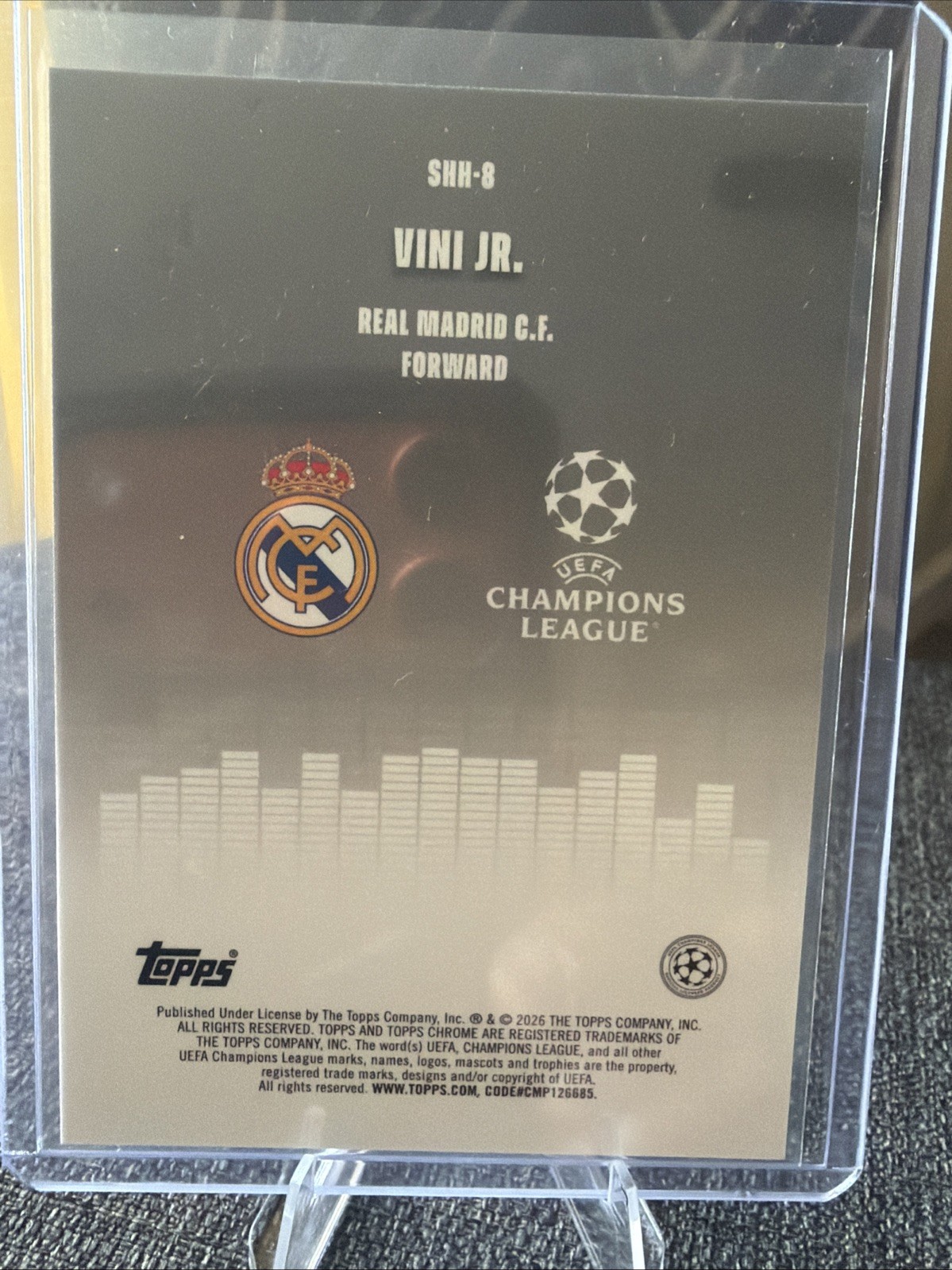 2025-26 Topps Chrome UCC Silenced Vinicius Jr. Real Madrid SHH-8 UEFA view 2