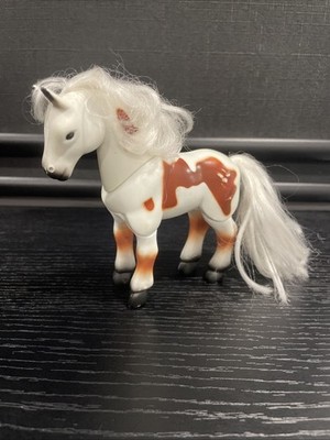 VTG Kid Kore Plastic Horse Figure Brown & White Pinto Pony Posable  Moving Legs