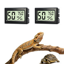 2PCS Reptile Thermometer Hygrometer Digital Gauge for Terrarium and Tank