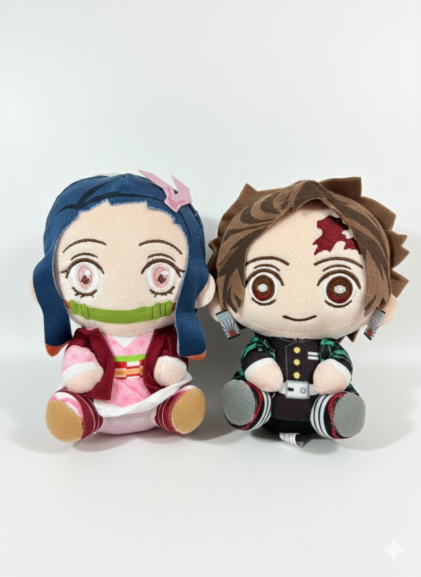 Coppia Di Peluche Anime Demon Slayer Tanjiro Nezuko