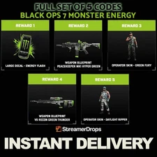 Call of Duty Black Ops 7 BO7 Monster Energy Items Full Set 5 Items NO XP