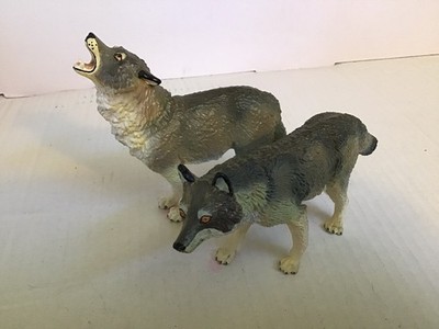 Vtg 1990 Timber Wolf Wolves Figures Safari Ltd. Howling Life Like Mint