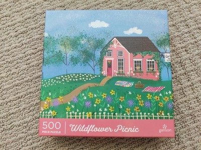 GALISON Wildflower Picnic 500 PIECE Jigsaw Puzzle Floral COTTAGE Cute Girly Easy