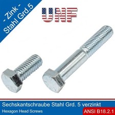 Sechskantschraube 7/16-20 UNF Stahl Grade 5 verzinkt |