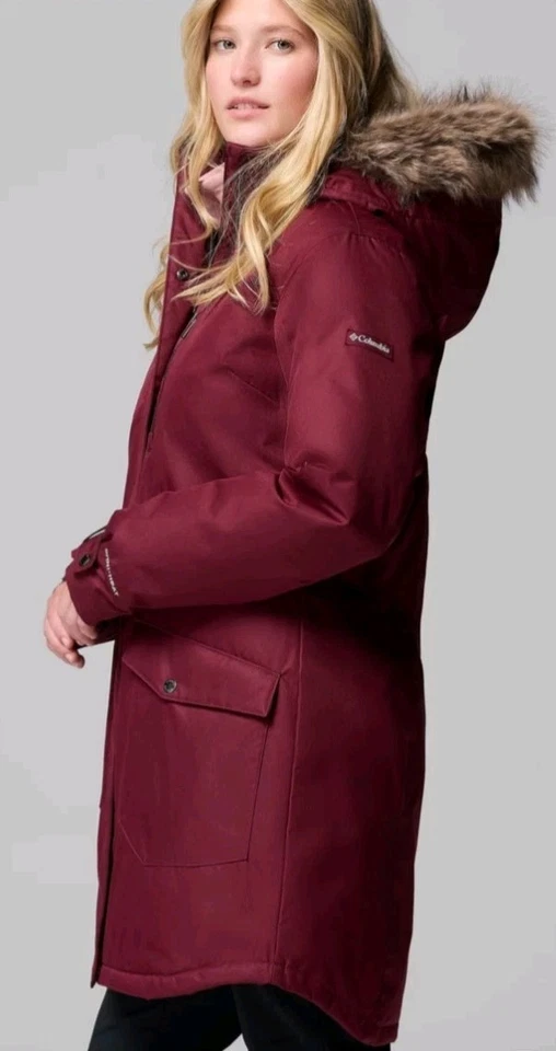 Womens Columbia Suttle Mountain Long Omni Heat Hooded Jacket Sz Small (Lg Photo) - Image 4 of 4