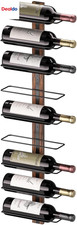 Wine Rack Wall Mounted for 9 Wine Bottles, Wood Wine Racks for Wall, Wine Holder