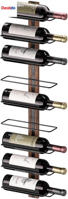 Wine Rack Wall Mounted for 9 Wine Bottles, Wood Wine Racks for Wall, Wine Holder