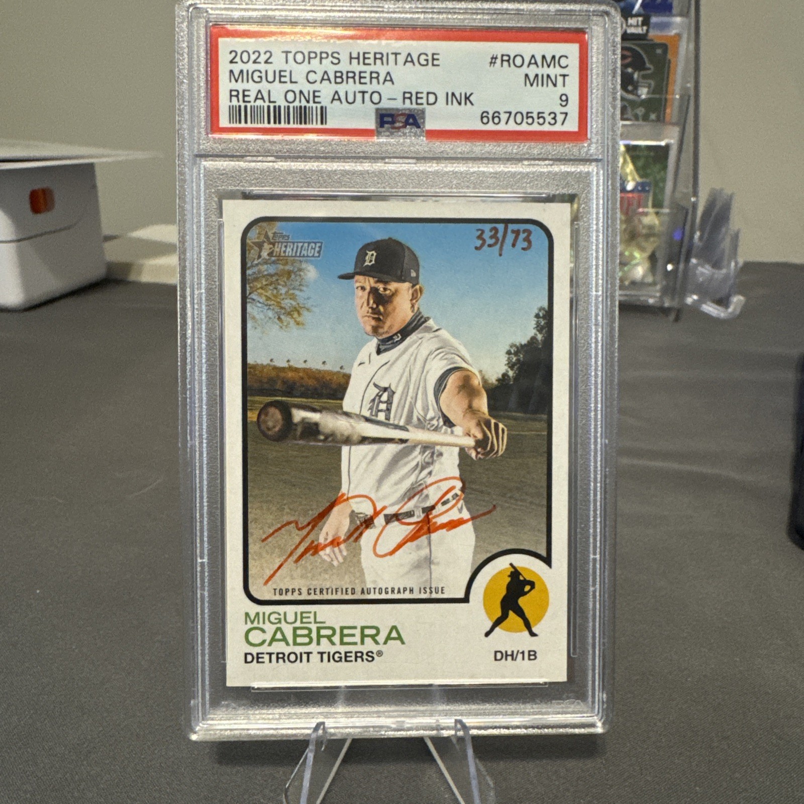 2022 Topps Heritage -  Miguel Cabrera #ROA-MC Special Edition Red Ink /73 