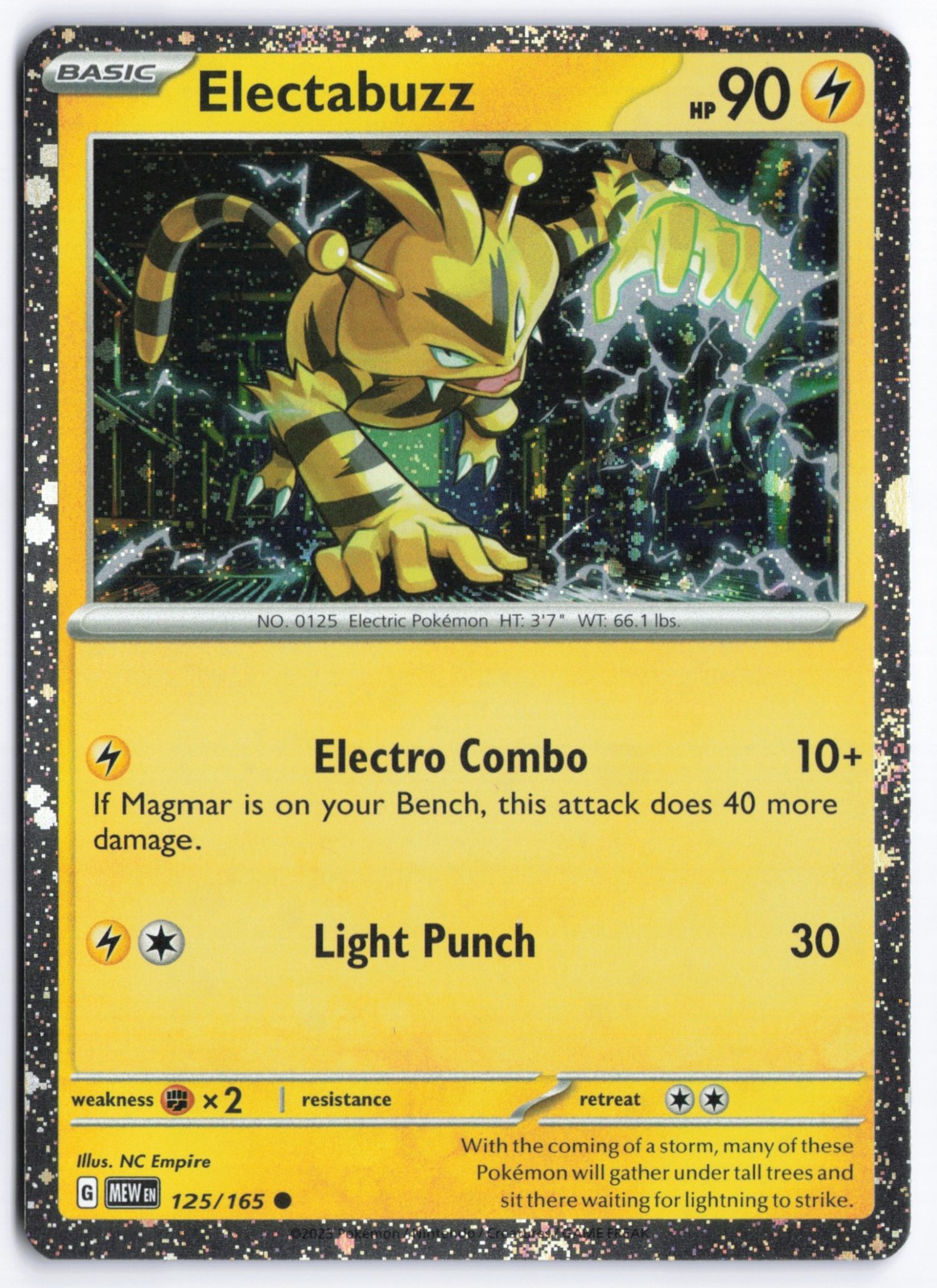 Pokémon TCG Electabuzz (Cosmos Holo) 125/165 Holofoil Miscellaneous Cards... NM