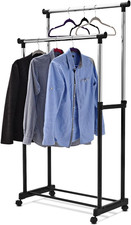 Stand Appendiabiti Multiuso in Metallo, Porta Abiti Con Ruote, Appendiabiti Dopp
