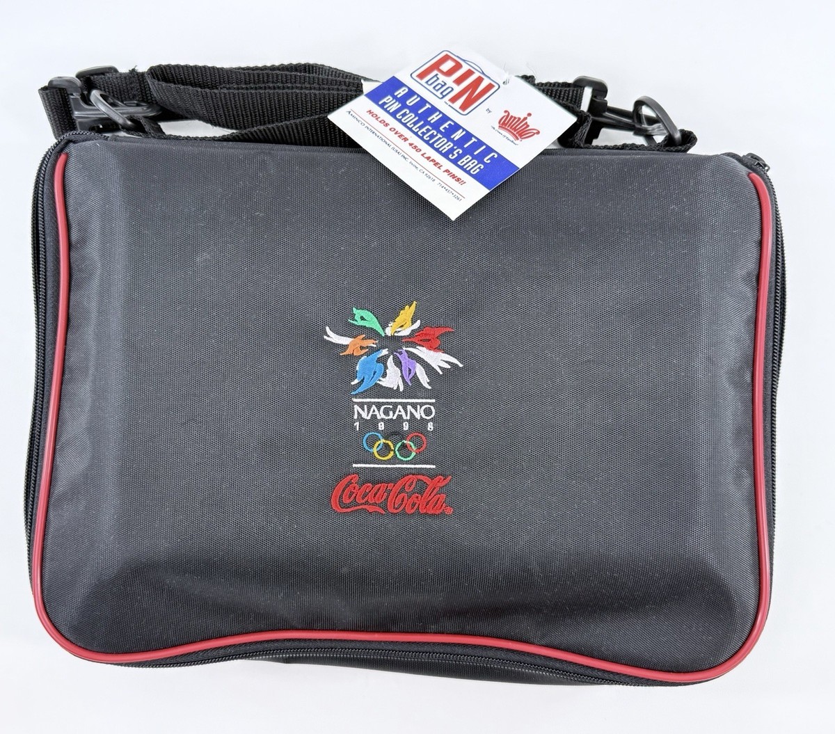 New Nagano 1998 Winter Olympics Official Pin Trading Bag w/Tag +