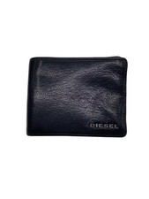 DIESEL JEMJ HIRESH Bi-fold Wallet, Leather, Black, Plain, Men's
