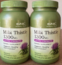 2 X GNC Herbal Plus Milk Thistle 1300mg 120ct...