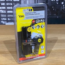 Yale Platinum 3 Star 45/45 (90mm) Euro Cylinder Lock Matt Black Brass Original