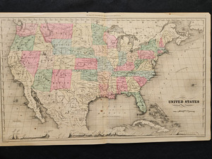 1869 Sherman MnNally Map United States and Western Territories Texas Rare