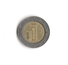 1996 Mexico - 1 Peso - 867 - Bi-Metallic - 3.9g