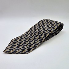 Vintage Jerry Garcia 100% Silk Tie - Geometric Grey/Navy - Made in USA
