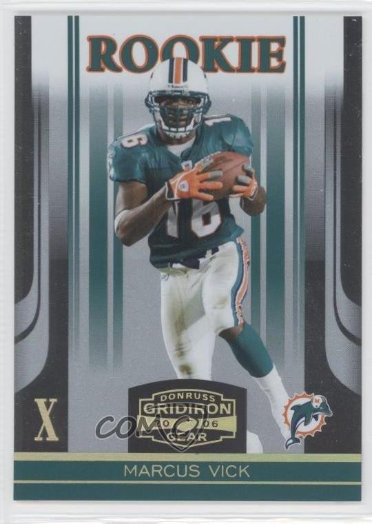2006 Donruss Gridiron Gear Rookie Gold X's 6/100 Marcus Vick #174 Rookie RC 1x9