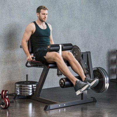 SPORTNOW Beinstrecker Verstellbar Beinbeuger mit Plattenbeladung, Stahl, Schwarz