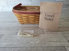 Longaberger Tinsel Basket 2005 Tree Trimming Christmas Holiday Tie-on Protector 