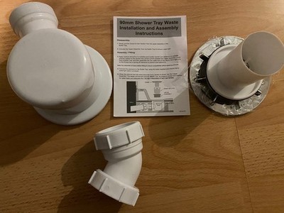 Duschablauf 90 mm HI-Flo chrom gewölbt (WAA) mit Anleitung 