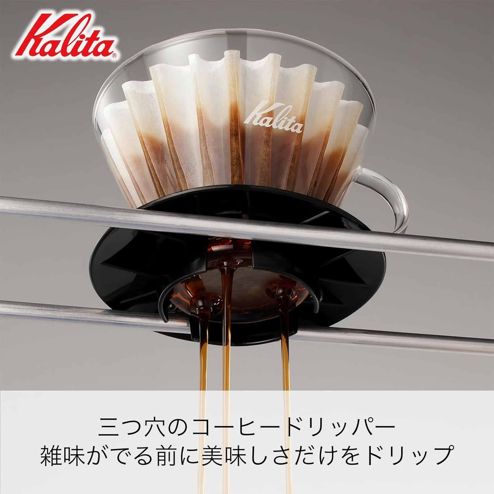 Kalita Wave Series Coffee Dripper For 2-4 People, Heat-Resistant Glass, Black (_