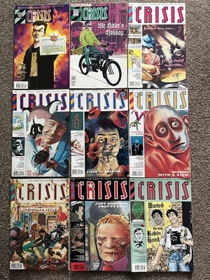 2000AD Presents Crisis (9 Issues) #47-48 & # 50-56 (1990-91) Fleetway, VGC!
