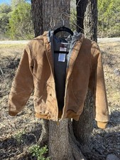 Vintage Carhartt Youth Brown Hooded Workwear Jacket Size L 10/12 2000s Coat