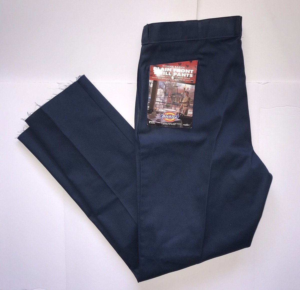 VTG 90s DICKIES 874 Work Pants 44UU Blue Plain Front Twill Pants