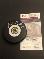 JSA RICK SMITH AUTOGRAPHED PUCK AUTO SIGNED BOSTON BRUINS COA W/ Puck Holder 947