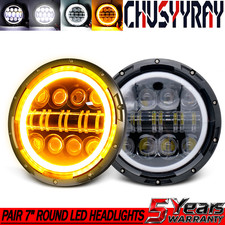 Fit 1949-1952 Chevy Styleline Deluxe 2pc 7 Inch Round Led Headlights Hilo Beam