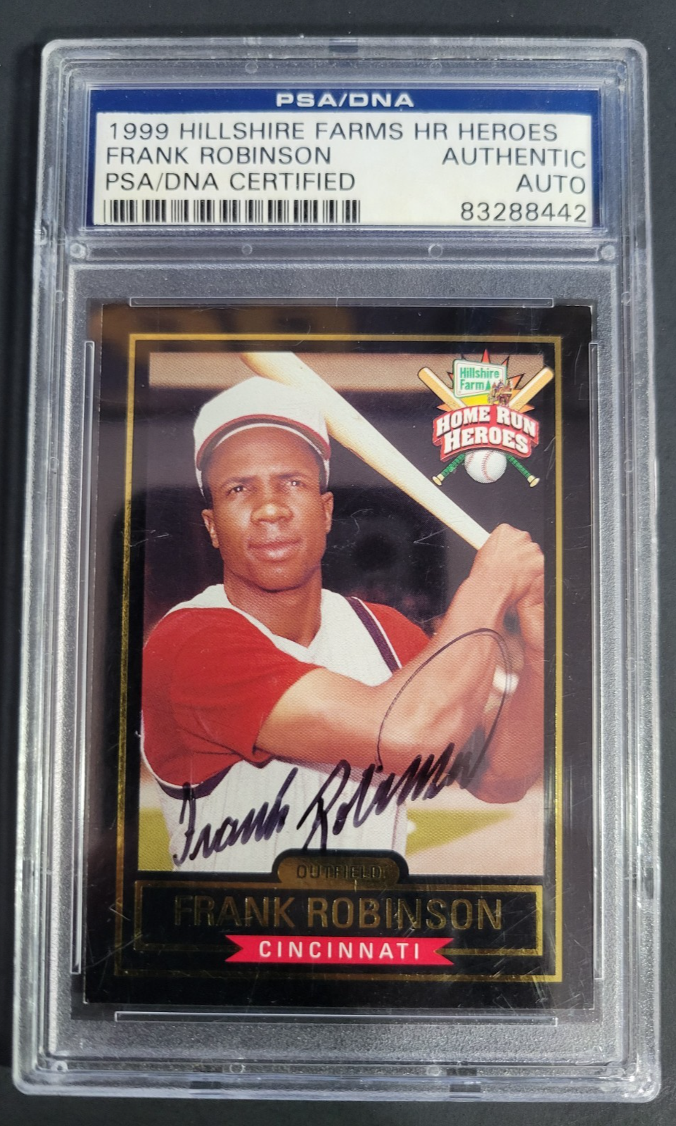 Frank Robinson Autographed Signed 1999 Hillshire Farms Auto PSA/DNA Authentic 