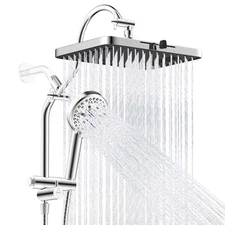 13 Inch High Pressure Rainfall Shower Head With Handheld Spray Combo Adjustable