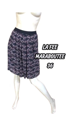 La fée maraboutée Taille 36 Superbe jupe patineuse noir bordeaux beige - Photo 1/3