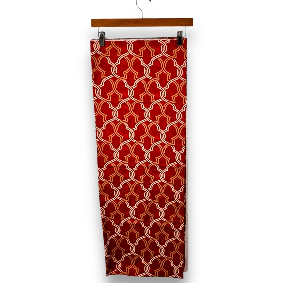 Tecido Waverly Inspirations ouro vermelho geométrico sarja estofado decoração para casa 37x54 - Imagem 2 de 4