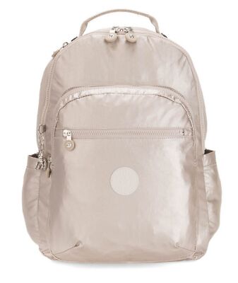 kipling Basic Plus Seoul Backpack Rucksack Tasche Metallic Glow Beige