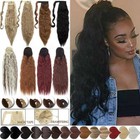 Real Thick Wrap Around Deep Wave Ponytail Hair Piece Extension Clip In ...