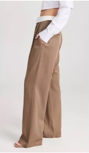 Reformation Stevie Mushroom Brown High Waist Wide Leg Pants Sz 6 - Picture 2 of 8
