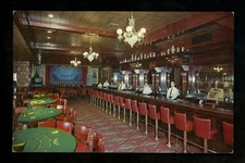 Gambling Casino chrome postcard Las Vegas, Nevada NV Golden Nugget bar saloon