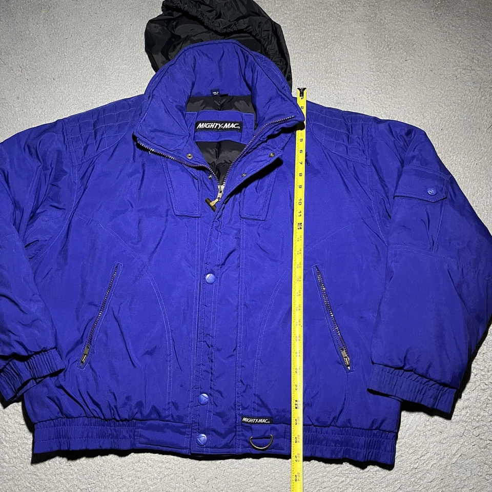 Mighty-Mac Jacket Mens XL Norsac Duck Down Blue Long Sleeve Full Zip Snap Heavy - Image 2 of 4