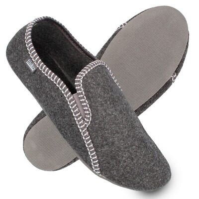 Hausschuhe Herren Filz mit Gummisohle grau Pantoffeln Gr. 40-46 filsko Balk