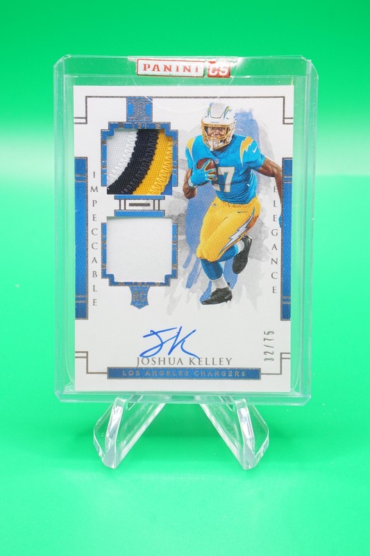 2020 Impeccable Elegance Rookie Helmet and Patch Auto /75 Joshua Kelley RPA TU1