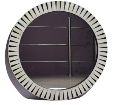 Arvi Round Bone & Resin Inlaid Mirror
